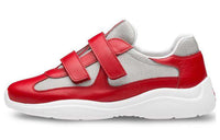 PRADA Wear-Resistant Low-Top Casual Shoes Women's Red White