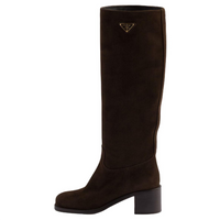 PRADA Knee high Boots 5.5cm Women's Dark Brown