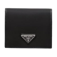 PRADA Fabric With Leather Wallet Men's Black
