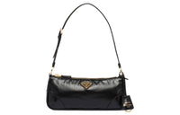 PRADA Re-Edition Leather Handbag Shoulder Bag Small Size Women's Black