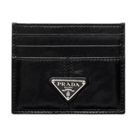 PRADA Leather Card Holder Men's Black