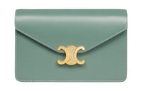 CELINE Shiny Calfskin Wallet Women's Celadon