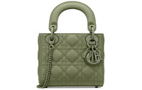 DIOR Lady Dior Cow Leather Wicker Pattern Shoulder Bag Crossbody Bag Handbag Mini Women's Matcha Green