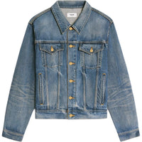 CELINE Oversized Trucker Jacket In Union Wash Denim