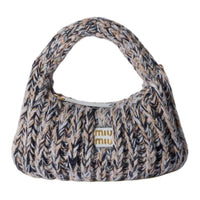 MIU MIU Wander Series Silk Shoulder Bag Crossbody Bag Handbag Women's Blue