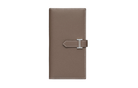 HERMES Bearn Epsom Calfskin Wallet Women's Elephant Gray
