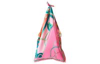 HERMES FUROSHIKI Silk Handbag Large Size Women's Pink Multicolor