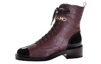 CHANEL Short Martin Boot Women's Burgundy