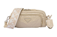 PRADA Nappa Leather Crossbody Bag Shoulder Bag Women's Beige