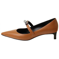 HERMES Kiara Slim Heel High Heels 4cm Women's Umber