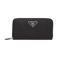 PRADA Saffiano Leather Wallet Women's Black