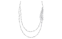 CHANEL 18K White Gold Diamonds Necklaces Women's Silver