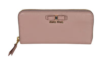 MIU MIU Leather Wallet Women's Pink