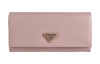 PRADA Saffiano Cow Leather Card Holder Wallet Regular Women's Pink
