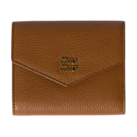 MIU MIU Cow Leather Wallet Women's Brown