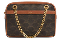 CELINE Cow Leather Portable Crossbody Bag, Shoulder Bag Women's Umber