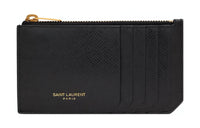 SAINT LAURENT PARIS Leather Card Holder Women's Black
