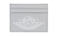 DIOR Air Jordan Collaboration Artificial Leather Card Holder Unisex Gray
