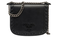 PRADA Calfskin Crossbody Bag Shoulder Bag Women's Black