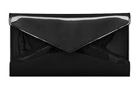 SAINT LAURENT Smooth Finish Leather Cow Leather Envelope Bag, Clutch Women's Black