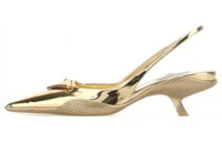PRADA Cone Heel High Heels Women's Gold
