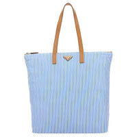 PRADA Leather Detail Tote Bag Shopping Bag Shoulder Bag Handbag Regular Men's Blue/White