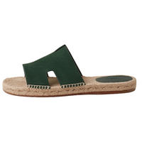 HERMES Antigua Slide Slippers Men's Dark Green