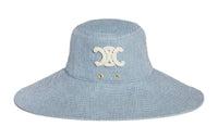 CELINE Cotton Bucket Hats Women's Indigo/White