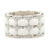 CHANEL 18K White Gold Rings Women's Silver