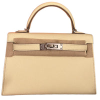 HERMES Mini Kelly 2nd Generation Epsom Leather Kelly Handbag Mini Women's Milton Yellow
