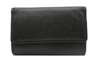 LOUIS VUITTON Taiga Leather Wallet Unisex Black