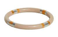 HERMES Lacquered Wood Horns Bangles Women's Beige