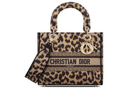 DIOR Embroidery One Shoulder Handbags Women's Beige