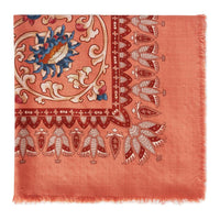 Loro Piana Mulberry Silk Shawls Women's Coral Orange