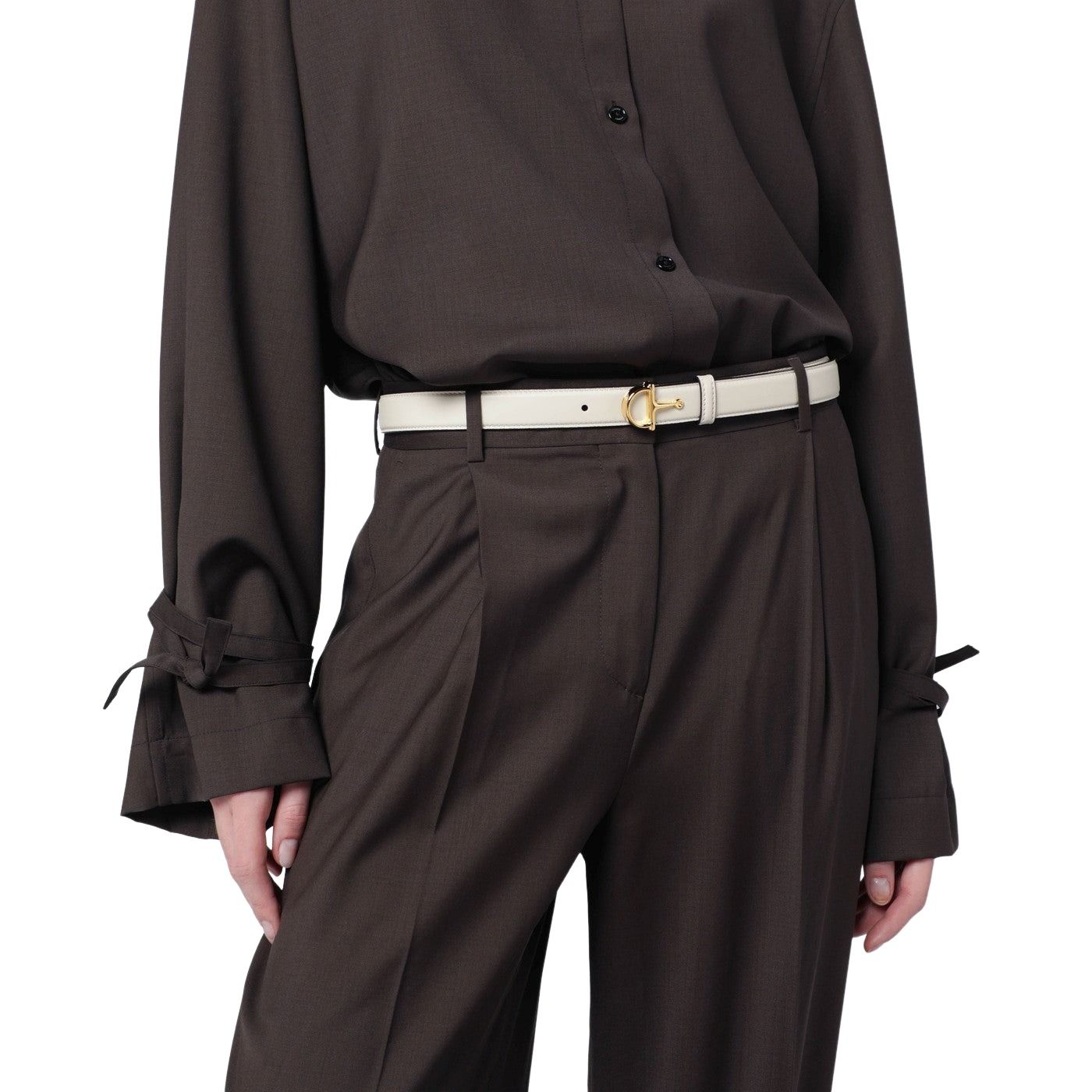 (WMNS) Gucci 26 Thin Belt with Half-Horsebit Buckle 'White' 836993-AAEC2-9540