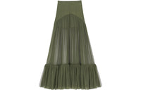 SAINT LAURENT Casual Long Skirts Women's Khaki Green
