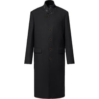 LOUIS VUITTON Embroidered Standing Collar Single-Breasted Coat