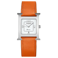 HERMES Wrist Watch Automatic Mechanical Movement Cowhide Strap 30*26mm White Dial Unisex