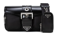 PRADA Leather Crossbody Bag Shoulder Bag Women's Black