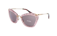 MIU MIU Acetate Irregular Shape Sunglasses Women's Gold