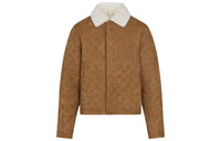 LOUIS VUITTON Leather Jacket Men's Brown