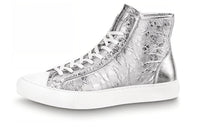LOUIS VUITTON Tattoo High Top Stylish Skateboarding Shoes Men's Silver