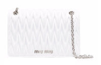 MIU MIU Leather Crossbody Bag Shoulder Bag Women's White