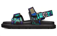 DIOR Beach Sandals Women's Black Green