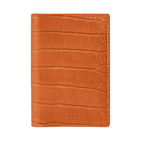 Loro Piana Crocodile Leather Passport Holder Women's Orange