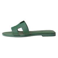HERMES Oran Abrasion Resistant Slide Slippers Women's Green