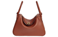HERMES Lindy Evercolor Calfskin Handbag Shoulder Bag Women's 4E Sienne Ochre Red