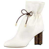 LOUIS VUITTON Monogram Ankle Boots Women's White