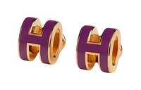 HERMES Earrings Women's Purple
