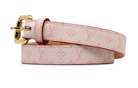 LOUIS VUITTON Print Pattern Pin Buckle Leather Belts Women's Pink